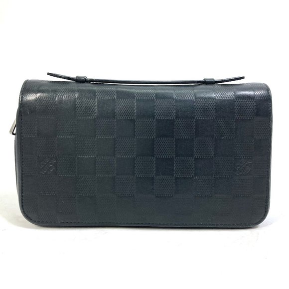 LOUIS VUITTON N61254 Damier Infini Zippy XL Clutch Bag Long Wallet Leather Men's - Picture 1 of 10